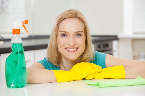 Manager assessing a carpet cleaning complaint