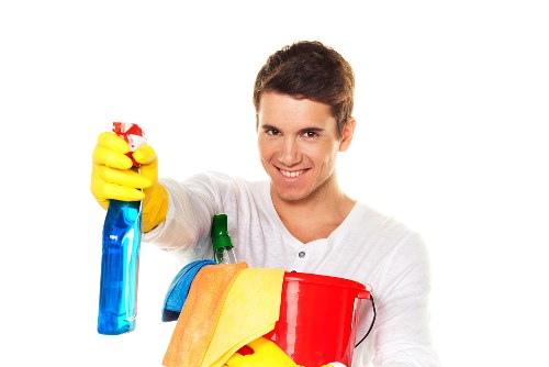 Technician managing hoses and equipment to reduce trip hazards